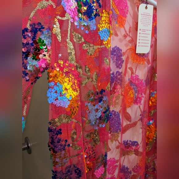 NWT SOUTHERN FRIED CHIKS SEQUIN DUSTER - Picture 11 of 14